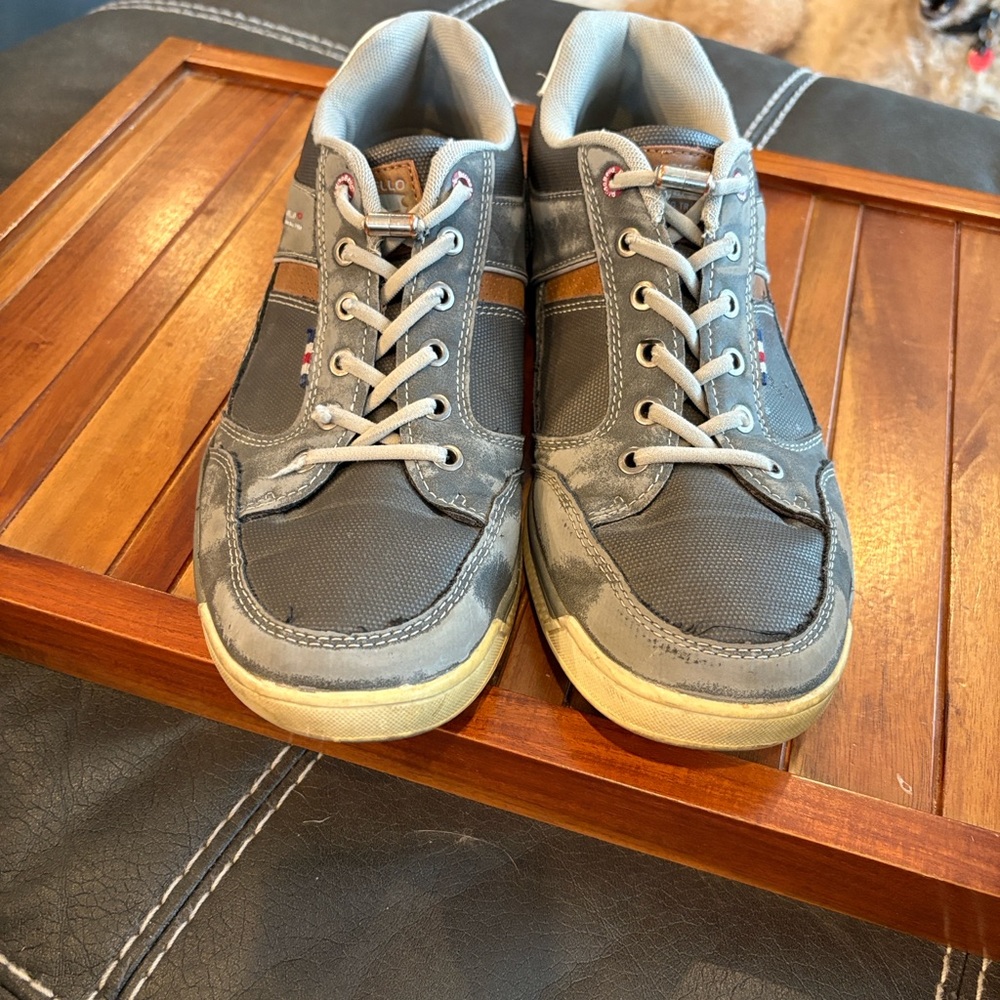 Arrigo Bello Men's Gray and Brown Casual Sneakers